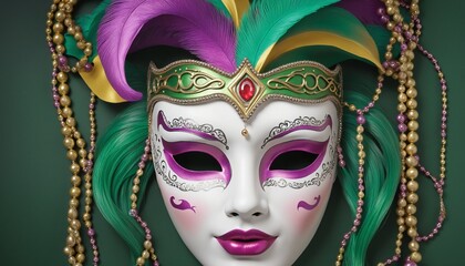 Mardi gras carnival mask on white