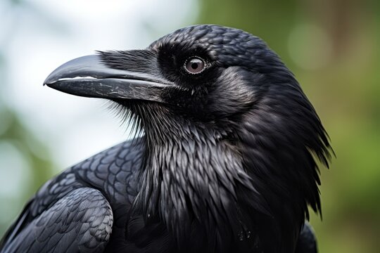 Nimble Raven bird fly. Nature crow bird. Generate Ai