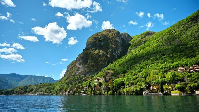 Scenic view of Lake Como and the town of Menaggio, Italy
