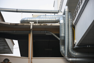 Large air conditioner ventilation ducts