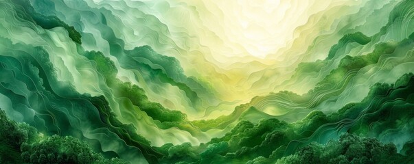 Obraz premium Abstract background of acrylic paint in green and yellow colors. Liquid marble texture