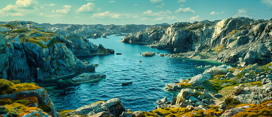 Idyllic Mediterranean Bay: Turquoise Waters and Rocky Cliffs Near Marseille, France - Powered by Adobe