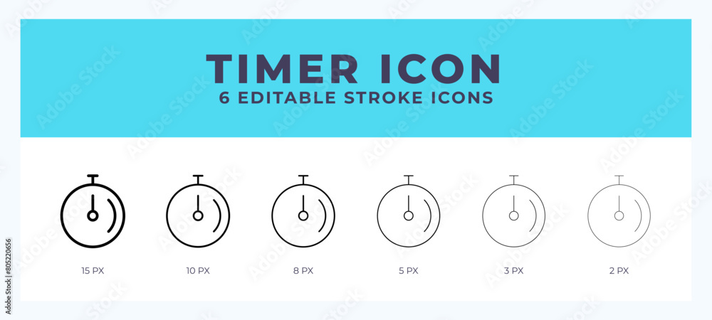 Poster timer icon vector illustration. with editable stroke for web. app and more.