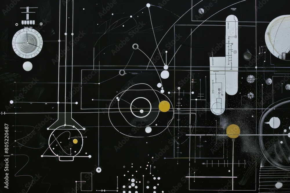 Aufkleber a collection of various objects in a black and white artistic drawing. suitable for graphic design p