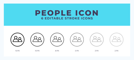 People icon. Outline. Lineal icon symbol vector. Black outline.