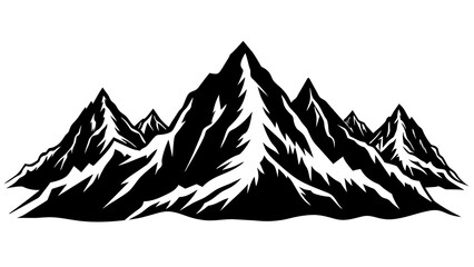 Mountains peaks landscape silhouette vector illustration on a white background 
