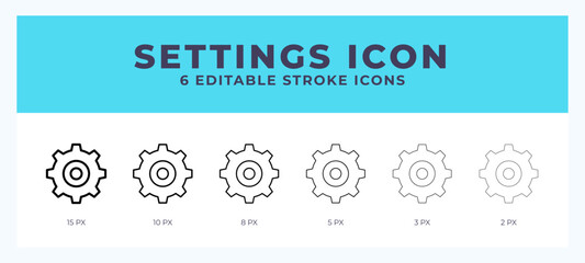 Settings line icon vector illustration in trendy style.