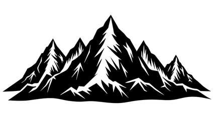Mountains peaks landscape silhouette vector illustration on a white background 
