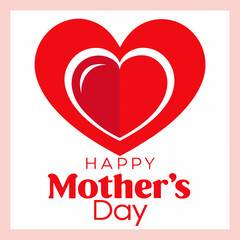 happy mothers day red hearts card