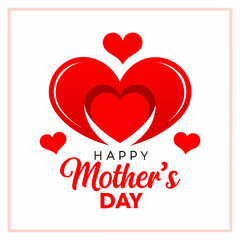 happy mothers day red hearts card