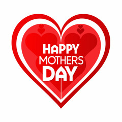 happy mothers day red hearts card