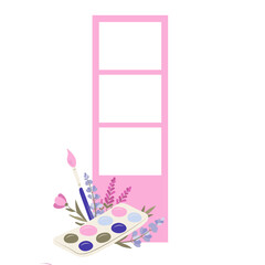 vector photo booth with paint and flowers