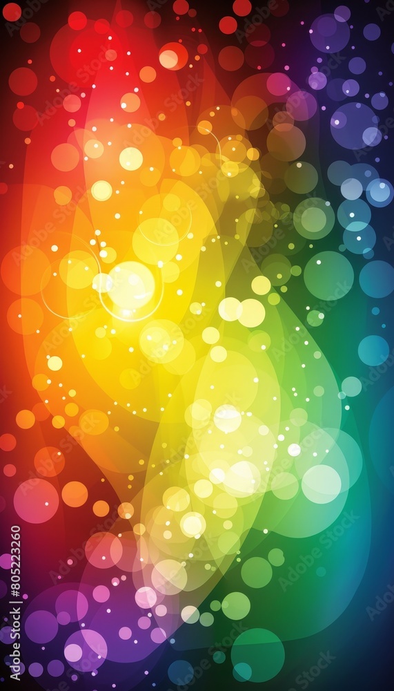 Poster luminous bokeh light background displaying an abundance of vibrant colorful dots
