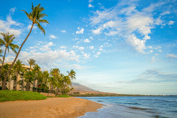 scenery of kaanapali beach at maui island in hawaii, united states