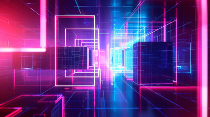 blue neon abstract technology inspired dark wallpaper background