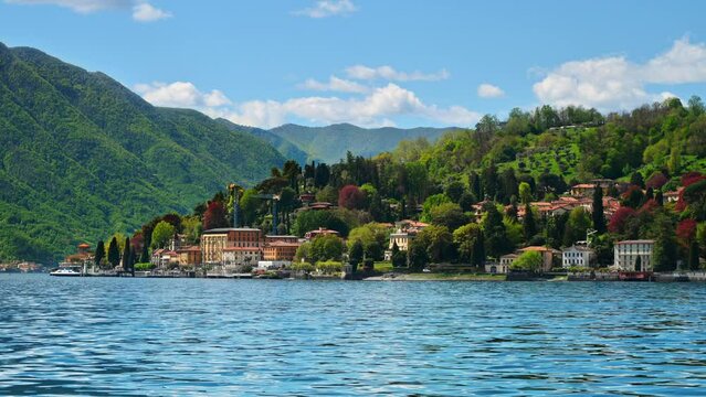Scenic view of Lake Como and the town of Menaggio, Italy