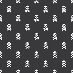 Skull and bones Seamless Pattern. Cartoon Pirate elements and objects. background. Vector illustration