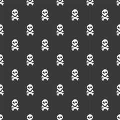 Skull and bones Seamless Pattern. Cartoon Pirate elements and objects. background. Vector illustration