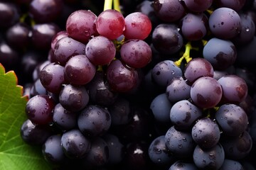 Fototapeta premium Earthy Red wine grapes. Vine grape. Generate Ai