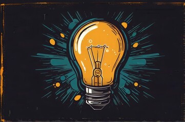 light bulb idea - obrazy, fototapety, plakaty