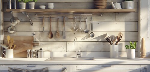 kitchen utensils in a kitchen