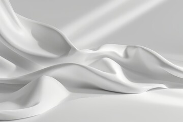 A Simple line object casts a subtle shadow over a White abstract banner, epitomizing Modern elegant white gray aesthetics, Sharpen 3d rendering background