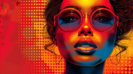 Pop art aesthetics Portrait with bold graphics