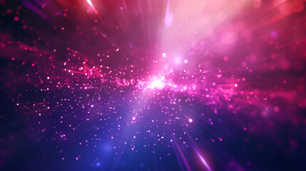 abstract background with speed motion lines, glowing particles and bokeh, abstract background with pink blue glowing neon lines and bokeh lights Vibrant blue and pink light streaks through dark  
