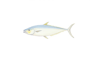 Amidst the serene ambiance of a minimalistic fish tank, a giant tuna fish swam with effortless grace, its form a testament to nature's magnificence.