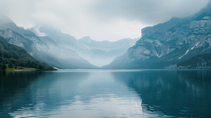 beautiful view of a clear, wide lake and the nature around it