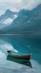 Obraz premium beautiful view of a clear, wide lake and the nature around it