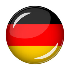 Flag of Germany in the form of a round shaped icon. Abstract concept. The national flag is convex in shape. Vector illustration