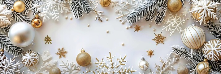 Fototapeta premium Snowy Elegance: New Year Banner