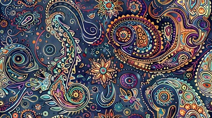 Vibrant Psychedelic Mandala Pattern with Mesmerizing Swirls and Intricate Ethnic Designs