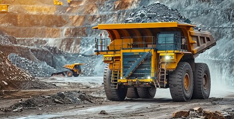 The Crucial Role of a Big Yellow Truck in Anthracite Coal Extraction at an Open Pit Mine