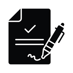 Contract signing vector design, ready for premium use icon