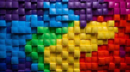 Abstract Color Gradient of Toy Blocks