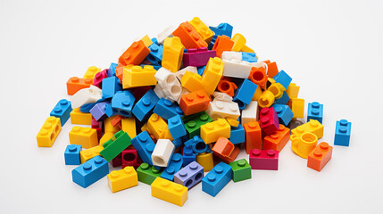 Colorful Building Blocks in Various Shapes and Sizes