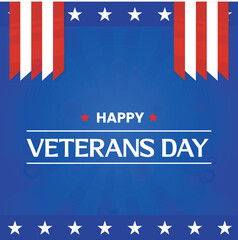 Veterans Day poster with American flag and stars for tribute
