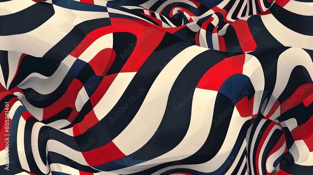 Poster captivating geometric abstract with dynamic swirls and vibrant color contrasts ideal for digital bac
