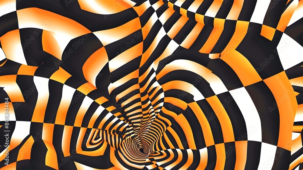 Poster mesmerizing swirling vortex of vibrant colors and geometric patterns evoking a surreal psychedelic e