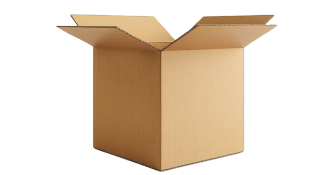 Cardboard box. Transparent background or PNG file.