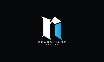 Obraz premium RN, NR, Abstract initial monogram letter alphabet logo design
