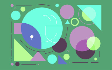 Obraz premium Vibrant abstract geometric art with a fusion of blue, green, and white patterns, perfect for creative designs.