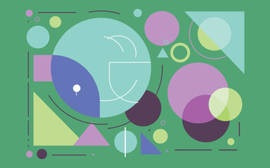 Obraz premium Vibrant abstract geometric art with a fusion of blue, green, and white patterns, perfect for creative designs.