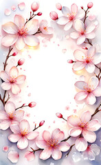 Artistic picture of sakura in bloom, cherry blossoms, beautiful background for smartphone, display, decoration,