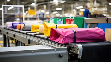 Fototapeta premium travelers package conveyor belt