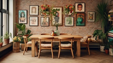 Obraz premium eclectic boho home interior