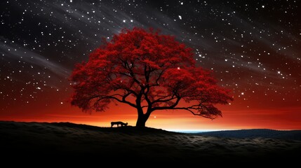 majestic red stars background