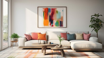 plush blurred modern living room interio